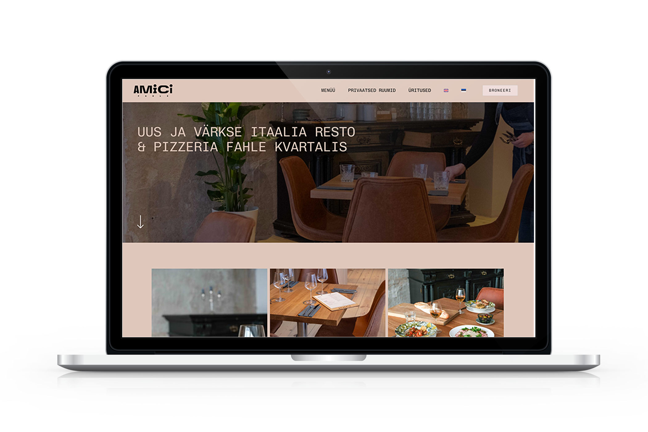 Amici Restoran kodulehe näide