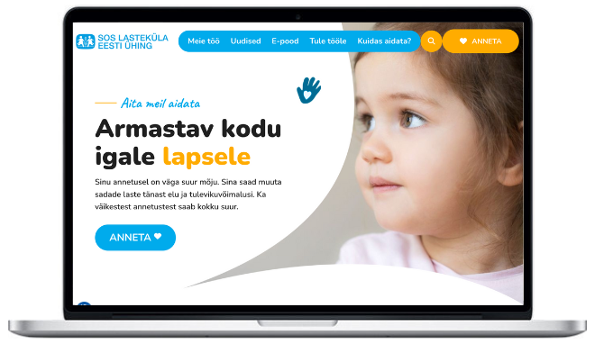 SOS Lasteküla kodulehe näide